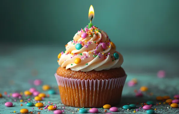 Colorful, happy, cake, candle, celebration, birthday, candle, Birthday