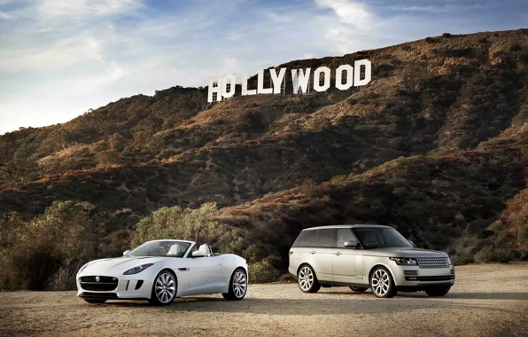 Picture Jaguar, white, Land Rover, Range Rover, and, F-Type