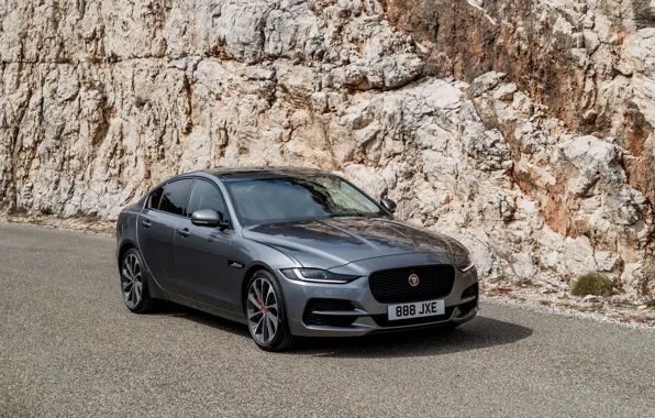 Rock, Jaguar, sedan, four-door, 2020, gray-silver, Jaguar XE