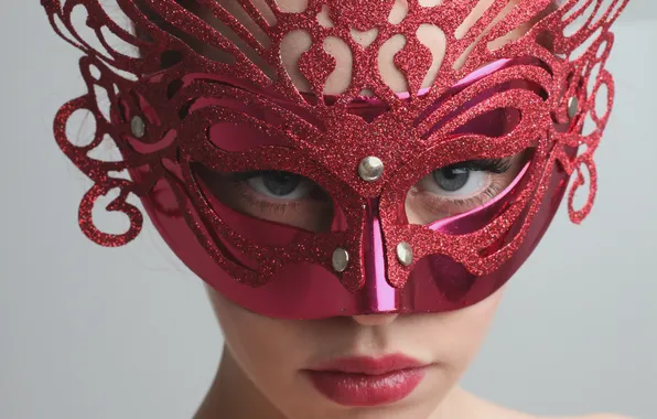 Picture look, girl, face, background, model, mask, lips