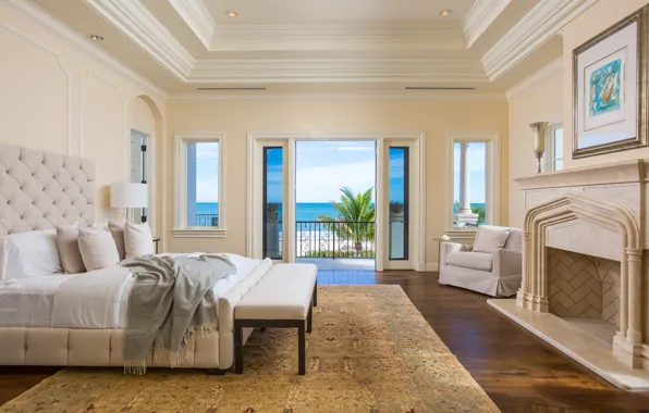 Picture ocean, luxury, bedroom