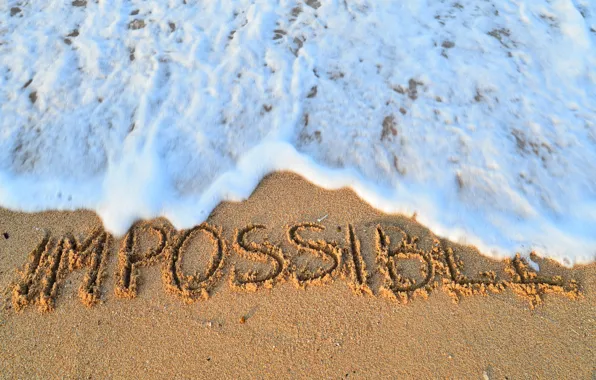 Wallpaper sand, sea, wave, beach, summer, the inscription, summer, beach, sea, seascape, sand, wave, impossible
