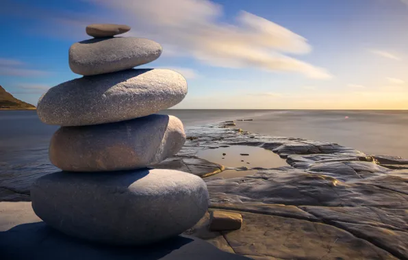 Picture the sky, landscape, stones, Nature