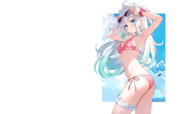 Kawaii, girl, ass, boobs, anime, seaside, butt, babe