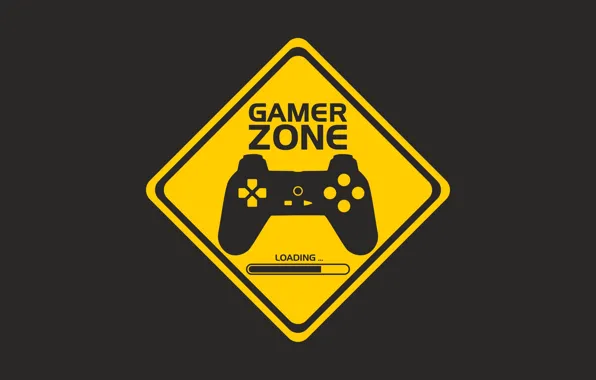 Picture yellow, the dark background, sign, warning, joystick, yellow, sign, loading