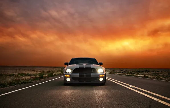 The sky, clouds, mustang, ford, shelby, Shelby, gt500, Ford Mustang