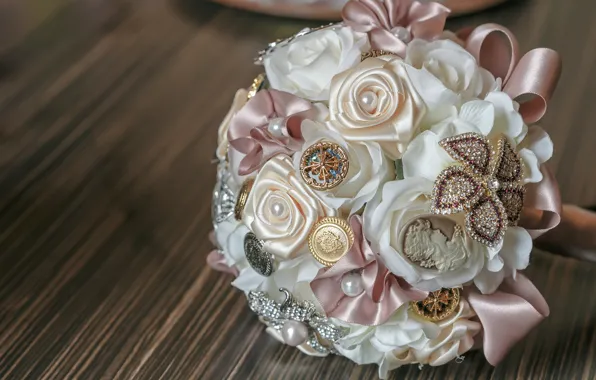 Decoration, flowers, bouquet, tape, Atlas, bead