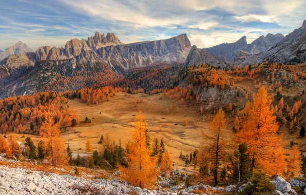Autumn, October, The Dolomites, Cinque Torri