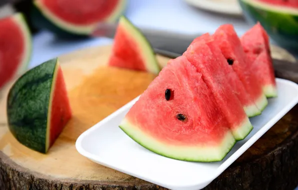 Picture red, background, widescreen, Wallpaper, food, watermelon, seeds, berry