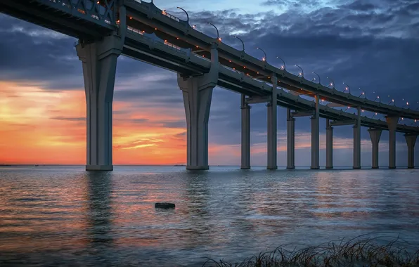 Sunset, Tamara, Bridge over the sea