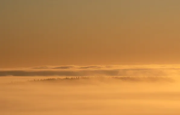 Winter, the sky, the sun, nature, fog, dawn, morning, Ural