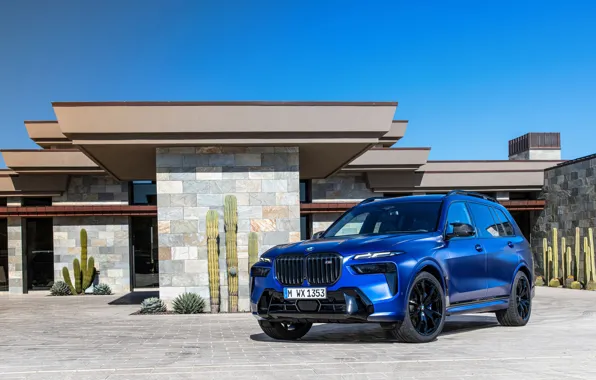 BMW, House, Blue, Front, 2022, Restyling, BMW X7, G07