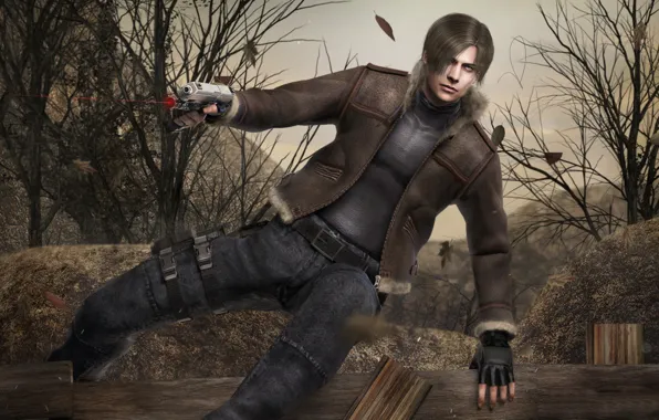 Gun, pistol, game, weapon, man, Spain, American, Leon