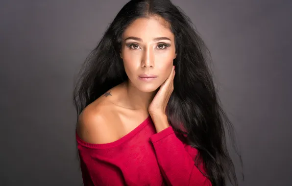 Picture look, face, background, hair, brunette