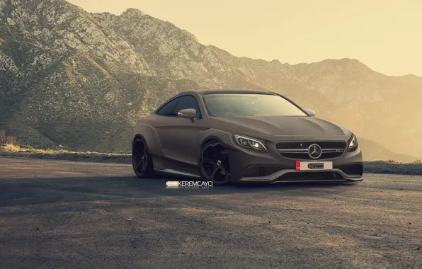 Mercedes, design, grey, tuning, mountain, amg, stance, matte
