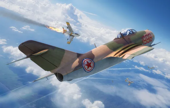 Fighter, The MiG-15, MiG-15bis, Jet fighter, The Korean War