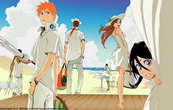 Beach, friends, bleach