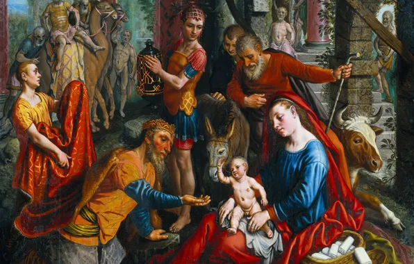 Picture picture, mythology, The Adoration Of The Magi, Peter Artsen, Pieter Aertsen, 1560