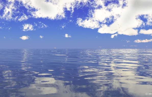 Wave, the sky, clouds, landscape, reflection, the ocean, beautiful