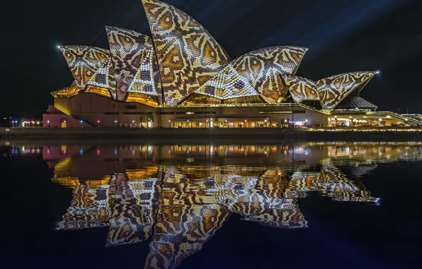 The sky, lights, reflection, Australia, theatre, Sydney