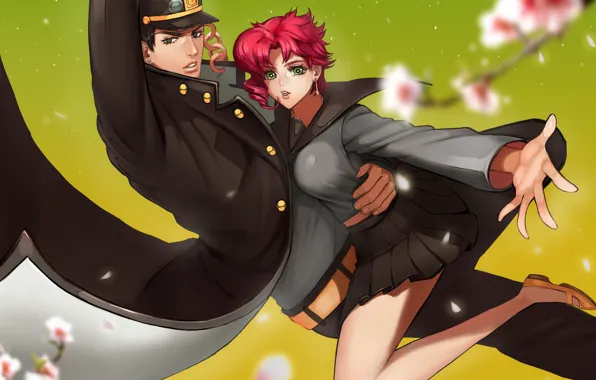 Girl, art, pair, guy, jojo's bizarre adventure
