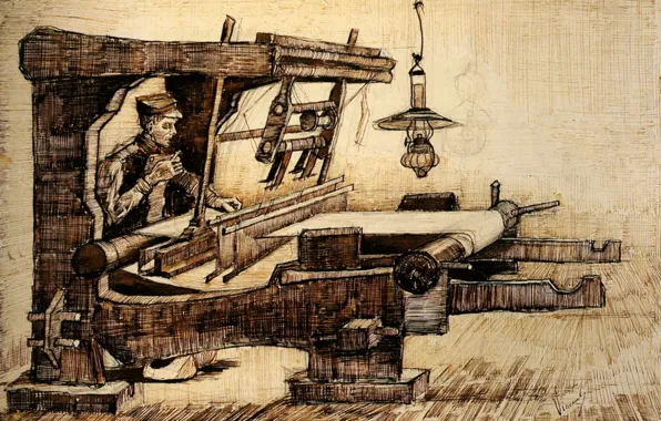 Lamp, Vincent van Gogh, Weaver 2, weaver with a cigarette