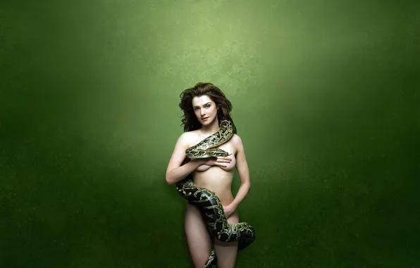 Picture girl, snake, Python