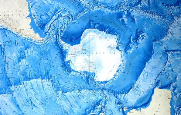Map, Antarctica, ice, South America, the mainland.