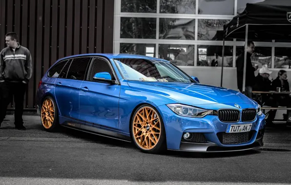 Wallpaper BMW, Blue, BMW, Tuning, F30, BBS, 330d for mobile and