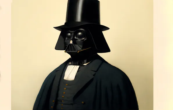 Star Wars, Darth Vader, minimalism, hat, digital art, film, artwork, mask