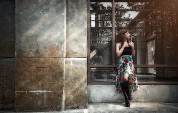 Look, girl, street, Asian