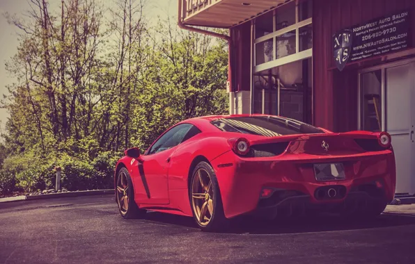 Red, Ferrari, Ass, Italy, Ferrari, Red, 458, Supercar