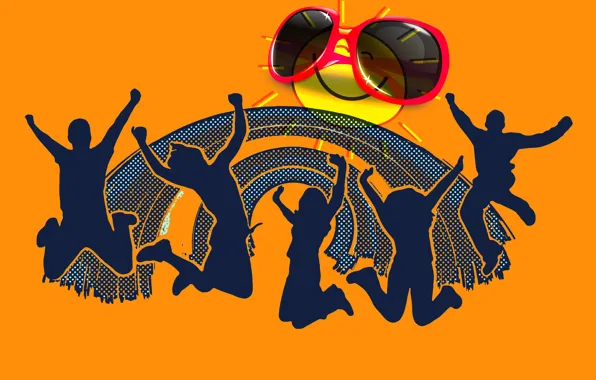 The sun, joy, mood, people