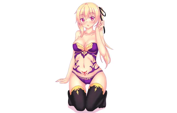 Picture girl, sexy, white background, Saijaku Muhai no Bahamut