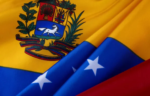Stars, flag, coat of arms, stars, Venezuela, fon, flag, Venezuela