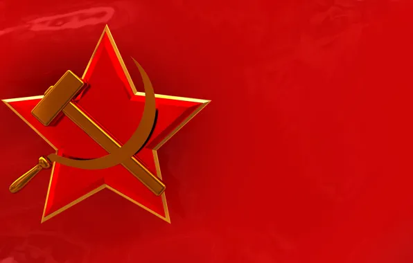 Picture red, flag, symbol, USSR, the hammer and sickle