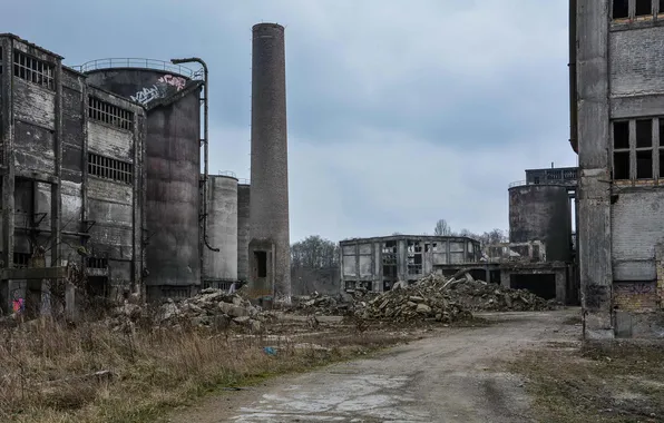 Picture the sky, clouds, building, Germany, abandoned, architecture, Germany, Rudersdorf