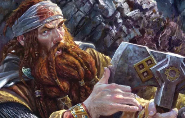 Fantasy, armor, axe, Art, dwarf