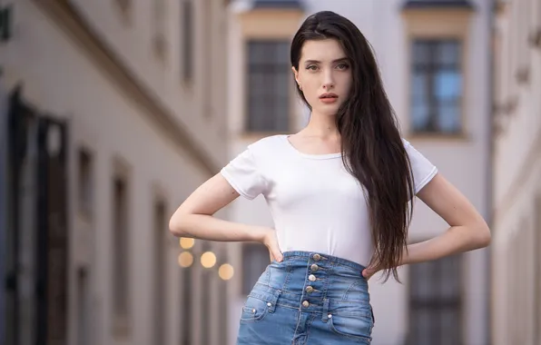 Girl, beautiful, model, brunette, look, cute, long-haired