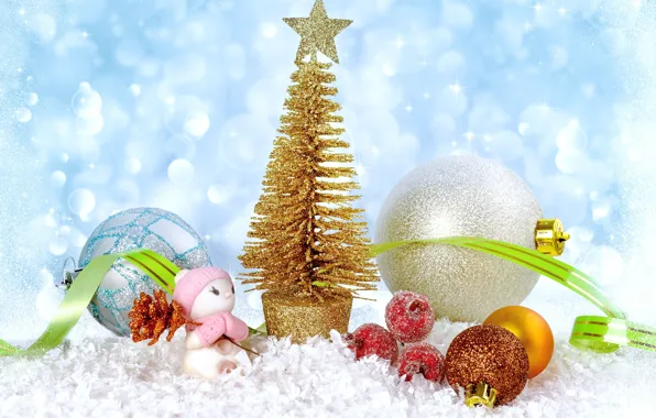 Winter, balls, snow, tape, balls, toy, toys, star