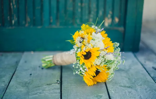 Picture flowers, yellow, petals, wedding bouquet