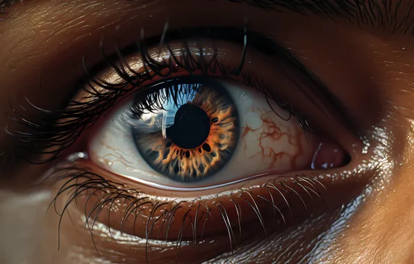 Look, macro, eyes, the iris, AI art, neural network