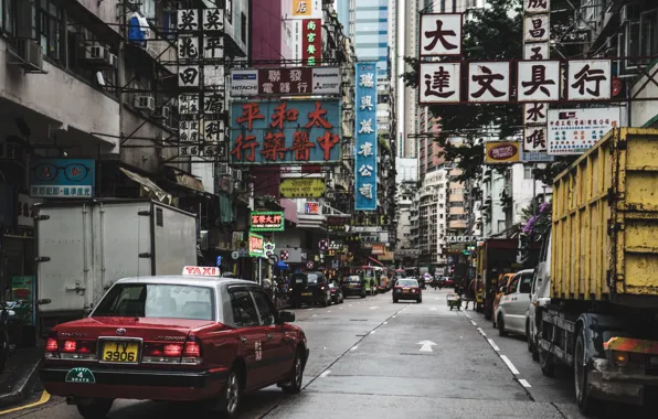 Picture transport, street, Hong Kong, China