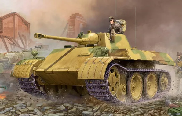 Picture war, art, tank, ww2, tank, german tank, tank, Light Tank VK 1602 &ampquot;Leopard&ampquot;