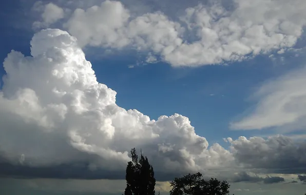 The sky, clouds, nature, blue, sky, nature, blue, clouds