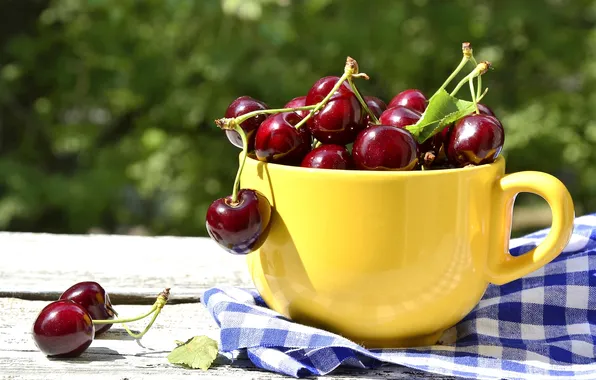 Cherry, berries, Cup