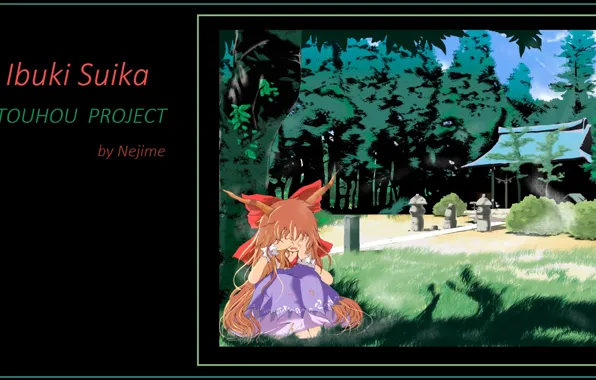 Japan, horns, temple, red, tears, Sunny day, crying, red bow