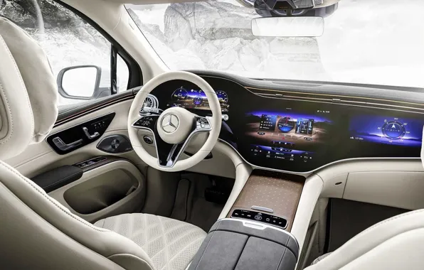 Mercedes-Benz, interior, display, console, SUV, EQS