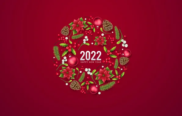 Picture balls, flowers, background, holiday, figures, New year, new year, bumps
