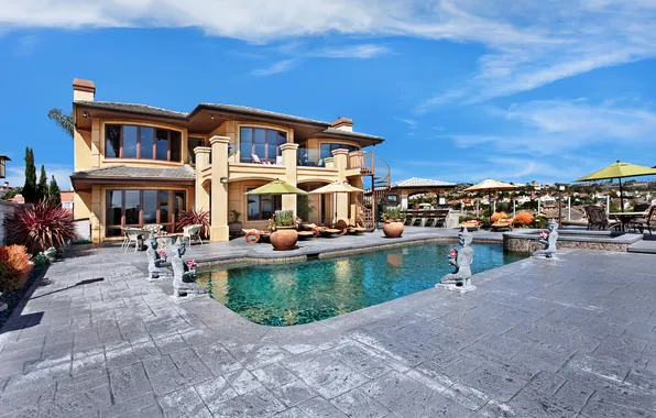 Picture design, house, Villa, pool